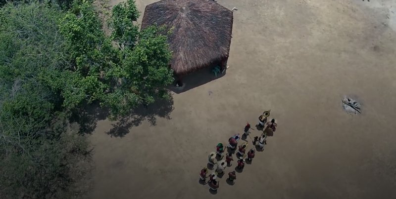 Vista aérea de ritual na aldeia Kariri-Xocó